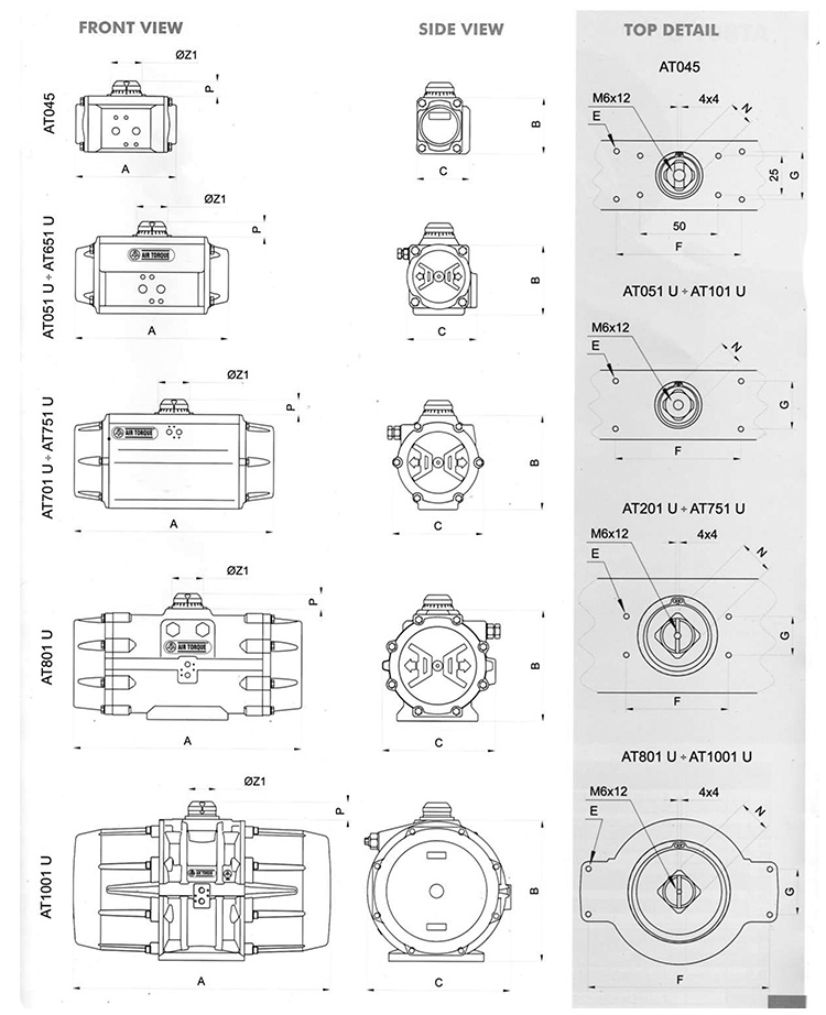 AIRTORQUE氣動執(zhí)行器參數(shù)